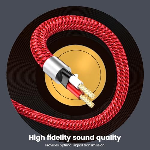 MOSWAG 3.5mm 1/8" TRS to 2 x 6.35mm 1/4" TS Mono Y Cable 3.28FT/1Meter Splitter Cable Compatible with Phone,iPod,Laptop,CD Players,Power Amplifier,Mixer,Home Stereo Systems - color: Red, size: 3.28FT/1Meter