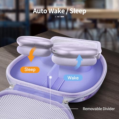 Fintie Hard Case for AirPods Max 2 (2026) and AirPods Max 1 (2024/2020) | Travel Carrying Storage Bag, Shockproof, Protective, Auto Wake/Sleep, Lilac Marble - color: lilac marble