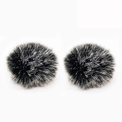 Lavalier Wind Muff 2 Pack Lapel Microphone Wind Muff 0.2/0.4 Inch Furry Lav Windscreen Windproof Wind Screen (0.4inch, Black/White) - color: Black/White, size: 0.4inch 2pcs