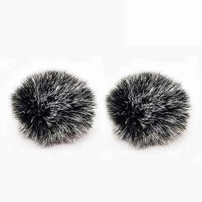 Lavalier Wind Muff 2 Pack Lapel Microphone Wind Muff 0.2/0.4 Inch Furry Lav Windscreen Windproof Wind Screen (0.4inch, Black/White) - color: Black/White, size: 0.4inch 2pcs