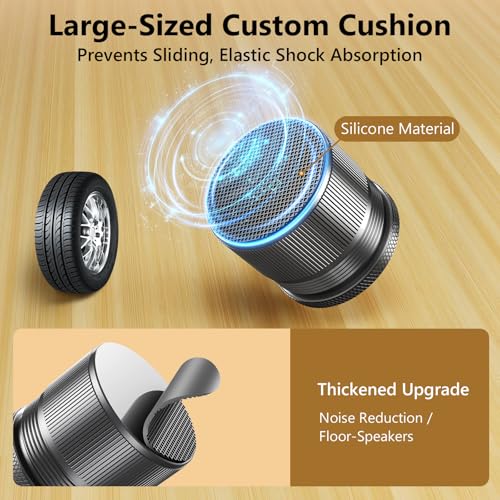 Adjustable Speaker Isolation Feet, Anti-Vibration, 4 Pack, Gray | 0.9-1.5 Inch Adjustable, 500 lbs Capacity, Metal Non-Slip Silicone, Speaker Subwoofer Turntable, Vibration Damping Set of 4 - color: Grey