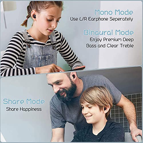 Ture Wireless Earbuds Gaming Bluetooth Earbud Touch Control in-Ear Headphones with Charging Case Noise Reduction 36H Playtime Kids Earphones,No Delay Sports Earbuds - color: Black