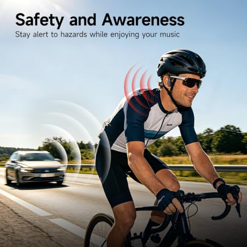 Bone Conduction Headphones Bluetooth 6.1 Open Ear IPX7 Waterproof - color: Black
