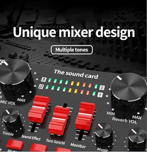 LIAMOS Clear External Sound Card V8s Mobile Phone Microphone Sound Card Sound Card for Mobile Computer AUD-io Interface,Strong Compatibility