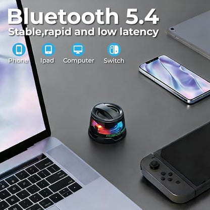 G200 Magnetic Bluetooth Speaker with RGB Lights | Compact design, strong magnetic mount, colorful RGB lighting, TWS stereo pairing, for travel, home, and outdoor use. - color: Black 2 piece
