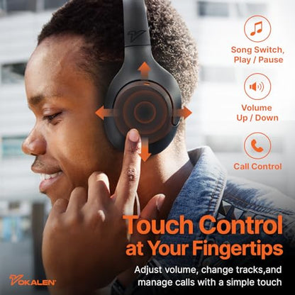 VOKALEN Hyper Pro Adaptive Active Noise Cancelling Headphones, Wireless Bluetooth Over Ear Headphones with mic, 60H Playtime, Comfort Fit Mesh Ear Cushions, Deep Bass Hi-Res Audio (Pro, Ivory White) - color: Ivory White, style: Pro