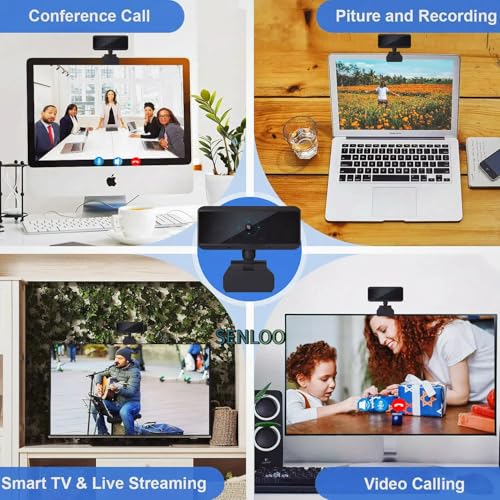 Full HD 1080P Webcam - Webcam for Pc - Auto Focus Webcams - Wide Angle Camera with Built-in Dual Mic for Laptop Computer or Desktop PC, Great for Live Streaming, Calls, Video Conferencing