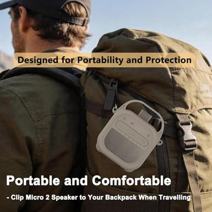 Silicone Cover Case for Bose SoundLink Micro 2 Bluetooth Speaker, Sandstone - color: Sandstone