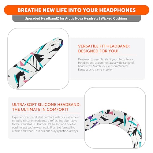 WC HeadbandZ Arctis Nova - Upgraded Silicone Headband for Arctis Nova Headsets by Wicked Cushions - Enhanced Flexibility, Comfort, and Style with Matching Earpad Designs | 90's White - color: 90's White