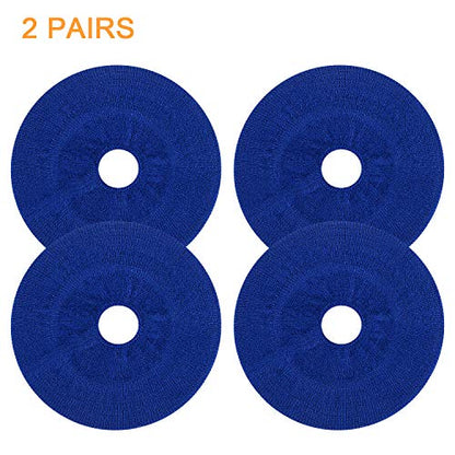 Earpads Sweater Cover Protectors with Stretchable Knit Fabric for Beats Studio 3/2 Bose QC35 25 15 Headphones and Other Headsets with 3-4 Inch Ear Cushions [ 2 Pairs ] (Blue) - color: Blue