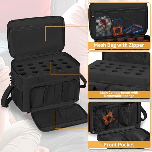 IBVIVIC 15 Slots Wireless System Microphone Case Bag, Mics Bag with Foam | Mic Storage Bag for Singing, Karaoke, Party Sound Equipment Carrying Case - size: 15 Slots