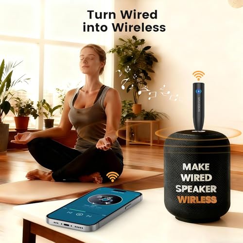 Maedhawk Bluetooth 5.4 Receiver 3.5mm Aux Adapter for Car, Noise Cancelling | Built-in Mic for Hands-Free Calls, Home Audio Stereo Headphone Speaker Music Streaming - color: Black