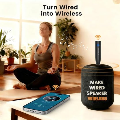 Maedhawk Bluetooth 5.4 Receiver 3.5mm Aux Adapter for Car, Noise Cancelling | Built-in Mic for Hands-Free Calls, Home Audio Stereo Headphone Speaker Music Streaming - color: Black