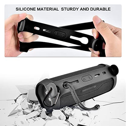 Comecase Silicone Case for JBL FLIP 6 Waterproof Portable Bluetooth Speaker - color: Black