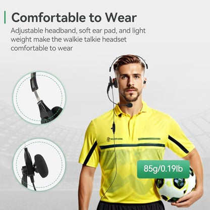 Retevis EHK013 Two Way Radio Headset, for Retevis RT22/RT21/RT68/H777/RT68H | Kevlar Cable, Coiled Cord, Compatible with Pxton, Baofeng, Kenwood Walkie Talkie, Overhead Walkie Talkie Headset, 2 Pack