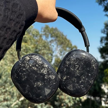 Case Cover for AirPods Max Headphone,Glitter Shell Pattern TPU Ear Cup Case,Silicone Ear Pad/Headband Protective Cover Accessories Compatible with Apple AirPods Max(2024/2020),Glitter Black Seashell - color: Glitter Black Seashell