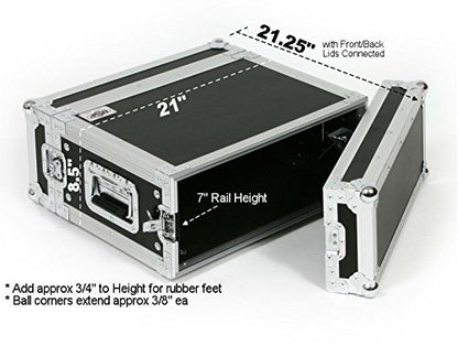 OSP Cases | ATA Road Case | 4-Space Effects Rack | 14" Deep | RC4U-14 - size: 4 Space, 14"