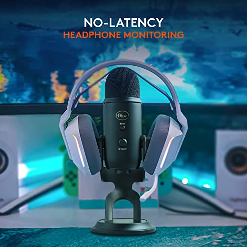 Logitech Creators Blue Yeti USB Microphone for PC, Mac, Gaming, Recording, Streaming, Podcasting, Studio and Computer Condenser Mic with Blue VO!CE effects, 4 Pickup Patterns, Plug and Play - Blackout | VO!CE effects, 4 pickup patterns, plug-and-play oper