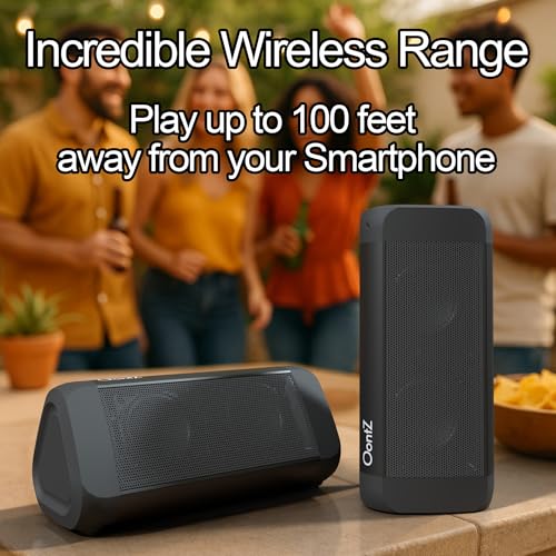 OontZ Angle 3 Ultra Gen 4 Bluetooth Speaker, 14W, 20-Hour Playtime, IPX7 | 14W Bluetooth speaker with fuller bass, 100-ft range, IPX7 waterproof and stereo pairing. - color: Black