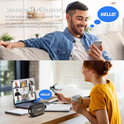 Portable Mini Bike Bluetooth Speaker,IP67 Waterproof Wireless with Adjustable Strap and Hook, Loud Clear Sound 10Hours Playtime, Home/Party/Outdoor/Beach/Shower (MINI Speaker)