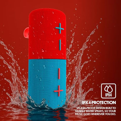 Stromberg Twin 2-in-1 Mini Portable Bluetooth Speaker, 10W (5W per Speaker), 11-Hour Playtime, Magnetic, Sky Blue and Red - color: A - Red and Blue