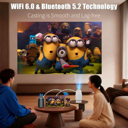 Mini Projector with Wifi and Bluetooth,4K Supported Smart Projector