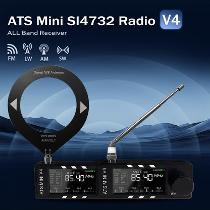Upgraded ATS MINI V4B Radios with Plastic Casing, SI4732 Pocket Shortwave Radio, Portable AM/FM/LSB/USB Full Band Receiver, with Built-in Headphone Amplifier, Speaker and Hi-Z - style: Plastic Shell Style
