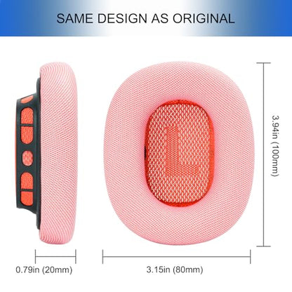 Replacement Ear Cushions for AirPods Max 1 & 2 Generation Apple Headphones | Upgraded Ear Pads APM Cups Cover for Workout with Silicone Gel (Pink) - color: Pink