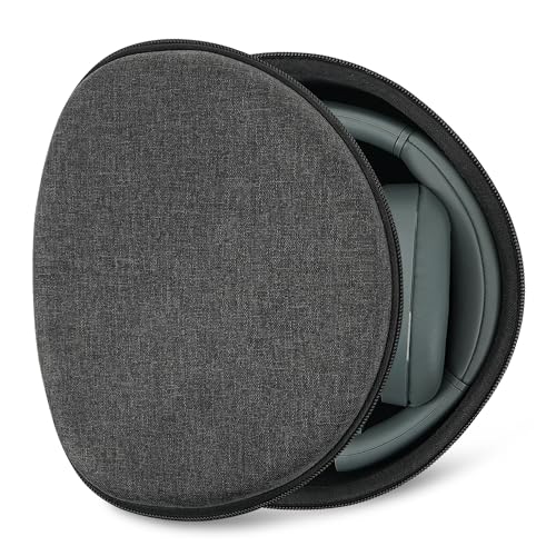 Geekria Shield Case Compatible with Sony WH-XB910N, Marshall Monitor III ANC, Logitech H800 Headphones, Replacement Protective Hard Shell Travel Carrying Bag with Cable Storage (Dark Grey)