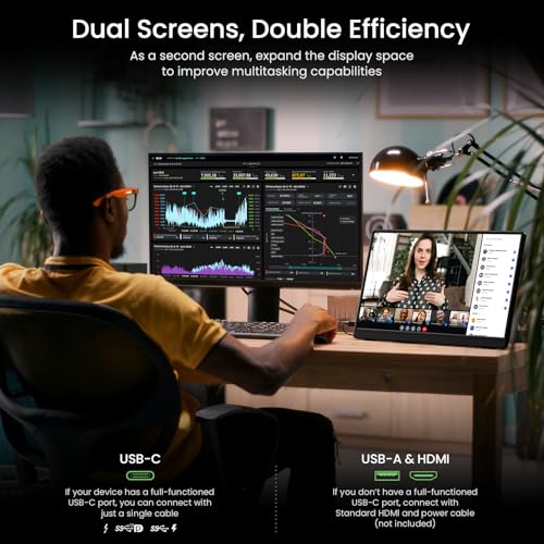 VILVA 17.3" QHD 165Hz USB-C HDMI Gaming Monitor | 17.3" QHD 165Hz IPS, slim metal+stand, USB-C/HDMI, for PC/PS5/Xbox/Switch, gaming. - color: Light Black