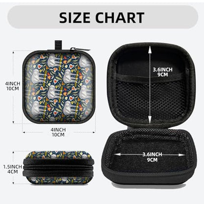 Square Data Cable Earbud Charger Coin Storage Bag Shockproof and Drop-Proof EVA Material Compatible with AirPod(Love Sloths) - color: Love Sloths