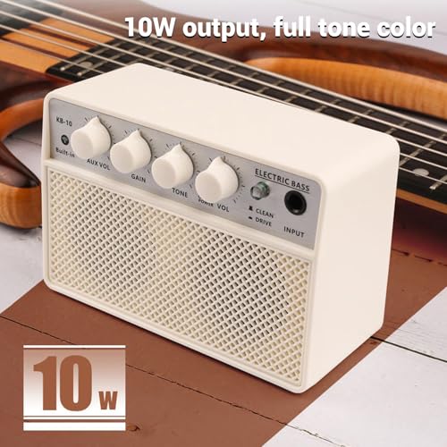 KOKKO KB-10 Bass Amplifier Portable Mini Bluetooth Audio 10W Mini Bass Amplifier Portable Rechargeable Bass Guitar Practice Amplifier