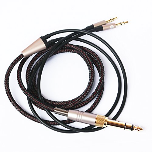 NewFantasia Replacement Audio Cable Compatible with Hifiman Sundara, Arya, Ananda Headphones 3.5mm and 6.35mm to Dual 3.5mm Connector Jack Male Cord 2meters/6.6ft - size: 2.0 m