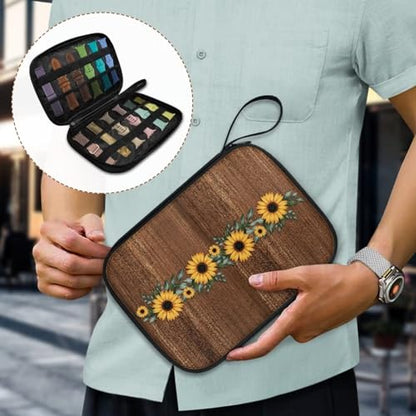 Watch Straps Storage Bag Water Resistant Watch Bands Carrying Case Compatible with Smartwatch Band, Headset, Watch Band Accessories, Sunflower Board - color: Sunflower Board