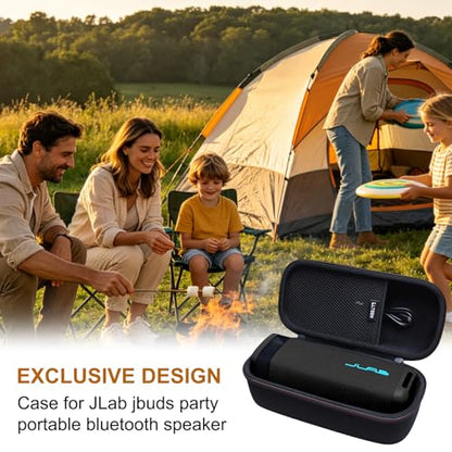 L LTGEM Speaker Case Compatible with JLab JBuds Party Portable Bluetooth Speaker, Office Travel Carrying Storage Bag - Black(Case Only) - color: Black