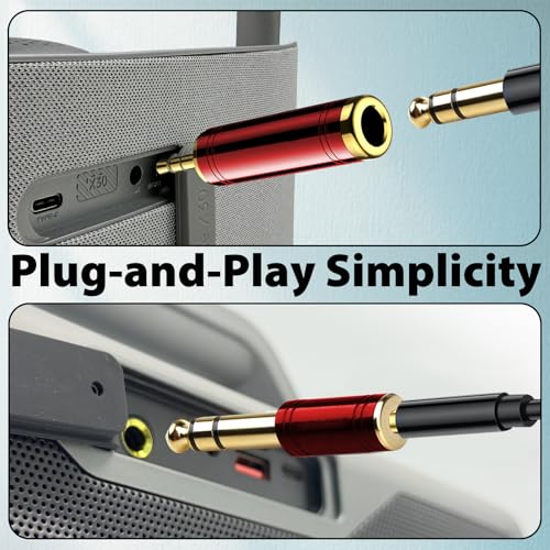 2-Pack Headphone Adapter Kit 3.5mm to 1/4 Adapter | 1/4 to 3.5mm Converter, Audio Jack, Microphone, Guitar Amp, Karaoke, Home Theater, A/V Receivers, Stereo Headphones - style: 3.5mm + 6.5mm