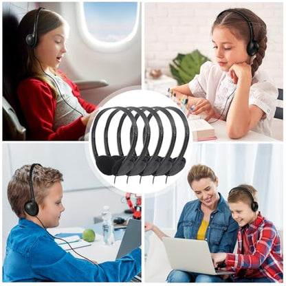 Classroom Headphones Bulk 50 Pack Class Set for School Students Kids and Adult -Sturdy Wired 3.5mm Plug (Black, 50 Pack) - color: Black, size: 50 Pack