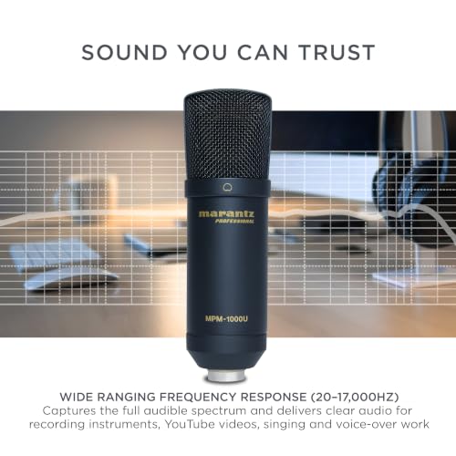 Marantz Professional MPM-1000U USB Condenser Microphone | Plug and Play USB, PC and Mac Compatible, for Voice Chat, Content Creation, Gaming, Streaming and Podcasts - style: USB Mic