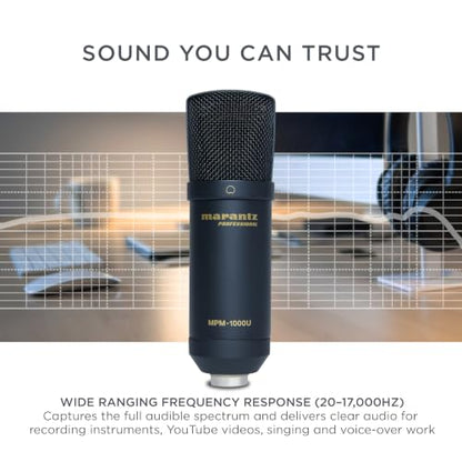 Marantz Professional MPM-1000U USB Condenser Microphone | Plug and Play USB, PC and Mac Compatible, for Voice Chat, Content Creation, Gaming, Streaming and Podcasts - style: USB Mic
