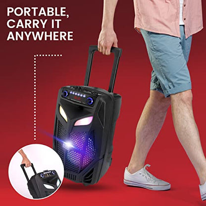 Pyle 800W Portable Bluetooth Speaker System Loud 12" Subwoofer, And Wireless Mic, Pa Speaker Is Wireless And Includes Wheels & 4 Hr Battery Life – for Karaoke, Parties & Outdoors - style: 800 watts