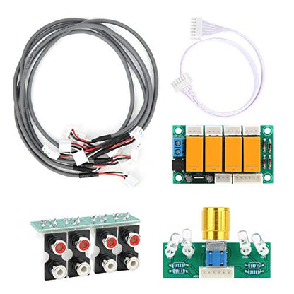 Audio Input Switch Board 4 Way Audio Input Selector Relay Module DC 7V-30V AC 6V-20V Manual Switching for PC TV Mobile Phone