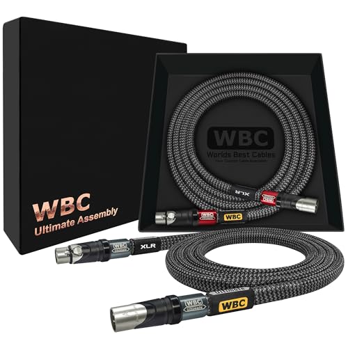 WORLDS BEST CABLES - Ultimate - 3 Foot - Premium Audiophile XLR Cable Pair | 18 AWG - Ultra-Pure OFC – Ultra-Low-Capacitance (8.5pF/ft) - Silver-plated Custom Amphenol Silver XLR - Carbon Tweed Jacket