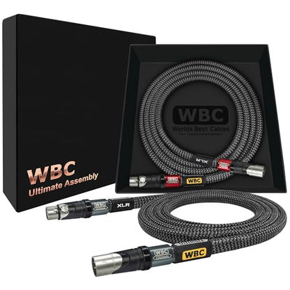WORLDS BEST CABLES - Ultimate - 3 Foot - Premium Audiophile XLR Cable Pair | 18 AWG - Ultra-Pure OFC – Ultra-Low-Capacitance (8.5pF/ft) - Silver-plated Custom Amphenol Silver XLR - Carbon Tweed Jacket