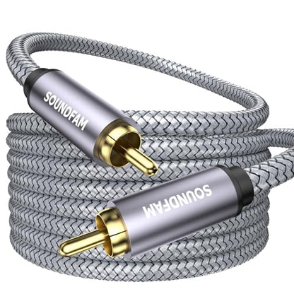 Subwoofer Cable 30ft/10M,RCA to RCA Audio Cable 24K Gold Plated Plug Double Shielded Digital Analog Support Amplifier, Home Theater, Hi-Fi System, Subwoofer（1-Pack） - size: 30ft/10M, style: RCA to RCA(1-Pack)