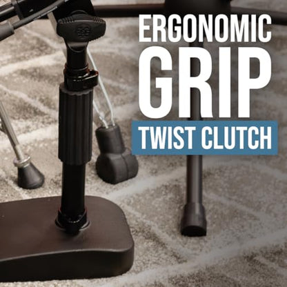 Shure by Gator Low Profile Mic Stand with Single-Section Boom (SH-DESKTOP2) | Compact Non-slip Weighted Base Twist Clutch Height Adjustment Integrated Cable Management.