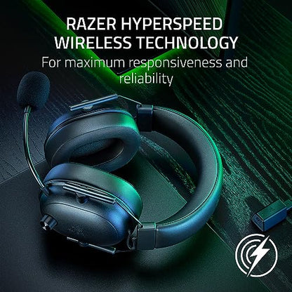 Razer BlackShark V2 HyperSpeed Wireless PC Gaming Headset, 2.4GHz, Black | 280g Lightweight, Wideband Mic, 50mm Drivers, Bluetooth or USB, 70 Hr Battery, for Mac, PlayStation, Switch & Mobile - size: Standard