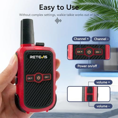 Retevis RT15 Walkie Talkies 3 Pack, Birthday Gift, Outdoor Adventure Kit | Durable, Lightweight, VOX, Key Lock, Mini Walkie Talkies for Adults, School Family Outdoor Travel Camping Hiking - color: Red Yellow Green