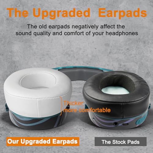 SOULWIT Replacement Earpads for Skullcandy Hesh 3/ANC/Evo & Crusher Wireless/540/ANC/Evo & Venue ANC Over-Ear Headphones, Ear Pads Cushions with Protein Leather, Noise Isolation Foam - White - color: White