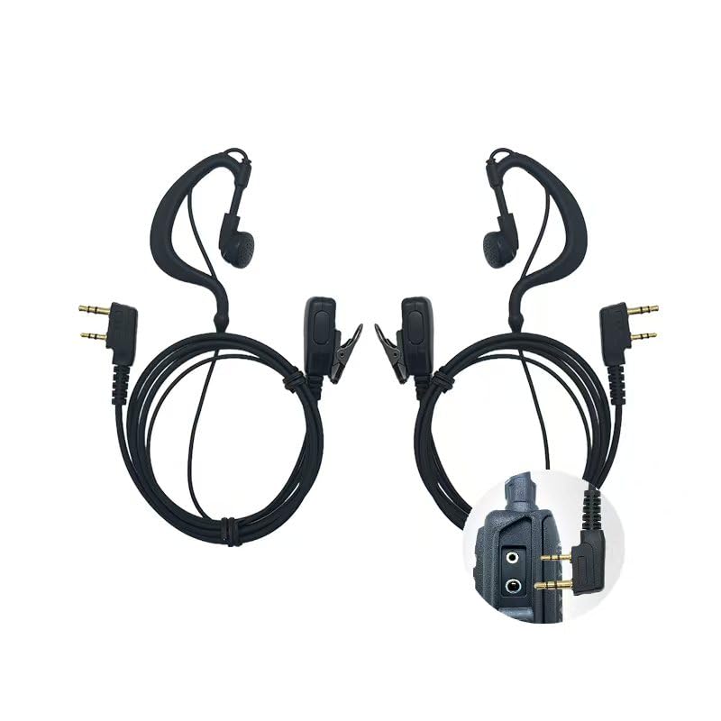 2-Pack Two-Way Radio Earpiece with Mic， Ear Hooks Walkie Talkie Headset Compatible with Baofeng UV-5R BF-888S BF-F8HP,Arcshell AR-5,Kenwood,BTECH,Pxton,Wouxun(2-Pin) - style: Baofeng-2 Pin - 2Packs(G Shape Headset)