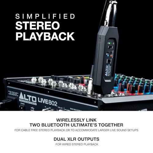 Alto BTULTIMATE Stereo Bluetooth Receiver | Rechargeable XLR Receiver for Mixing Desks, Audio Mixer Setups, and Active PA Systems - style: Bluetooth Ultimate
